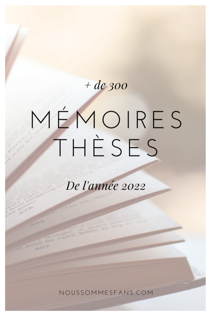 Mémoires et thèses de l'année 2022